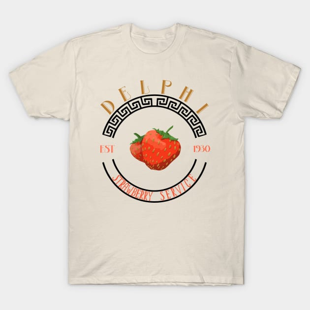 Delphi Strawberry Service T-Shirt by Cosmic Destinations 